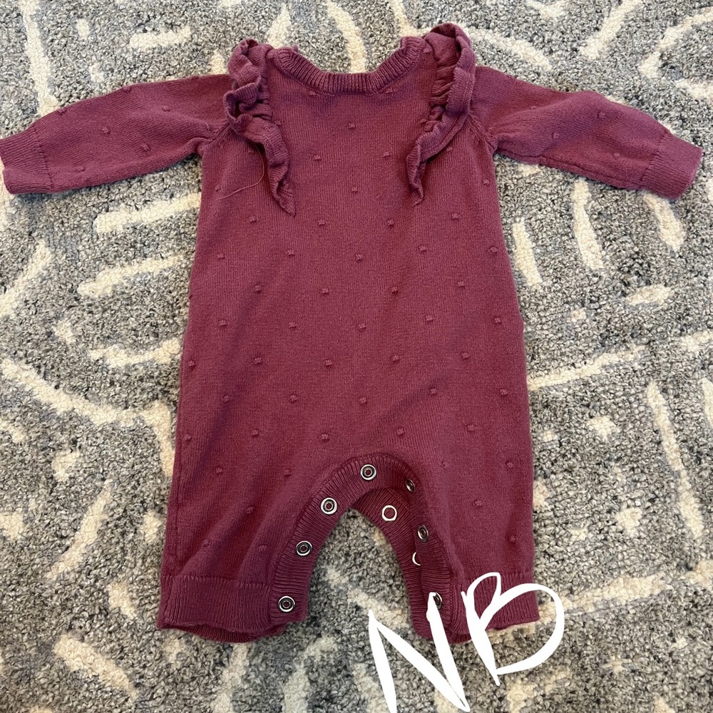 Carter's Maroon Ruffle Bodysuit